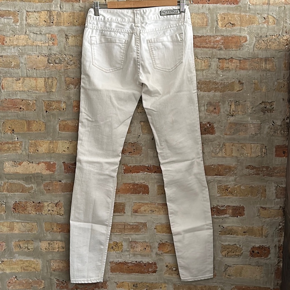 Express  Low Rise Jean Leggings White - Picture 2 of 8